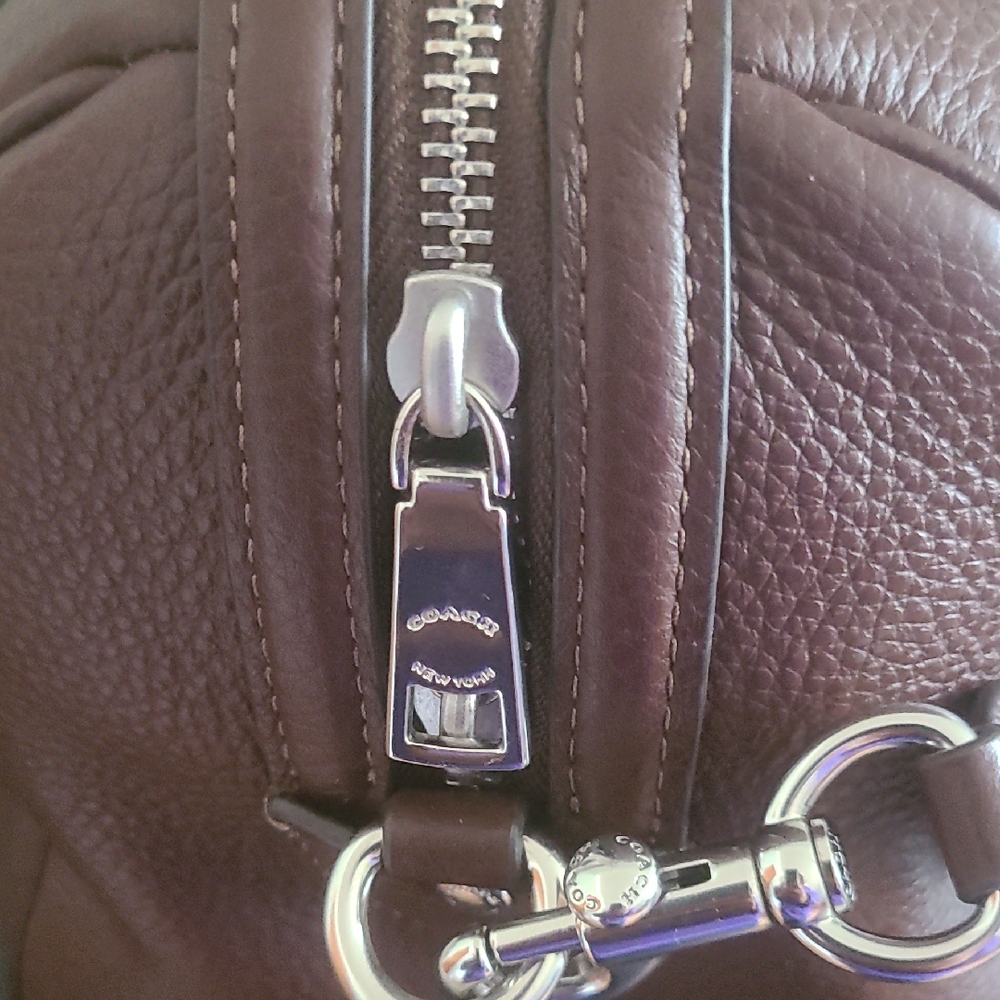 Coach Pebbled Leather Rowen Large Satchel in Maple 12Wx8H, No Dust Cover - Picture 4 of 13